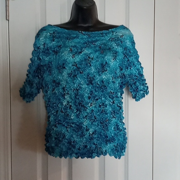 no brand Tops - Chic Teal Women's Textured Blouse
